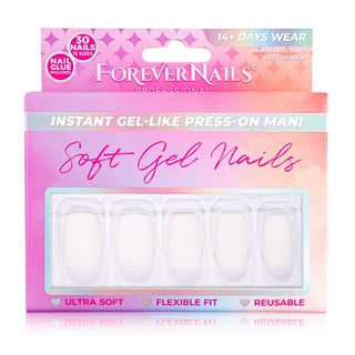 Unghii Press On Soft Gel ForeverNails Milky White