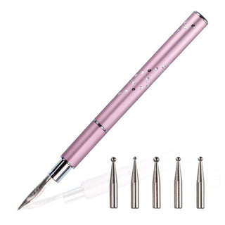 Stilou nail art cu 5 rezerve interschimbabile